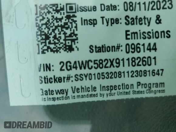2009 Buick LaCrosse CX with VIN 2G4WC582X91182601, listed as a Copart auction lot 47623485 with 79,403 mi miles and Salvage Title. Bid and sale history available at carsss.com. Image 14.