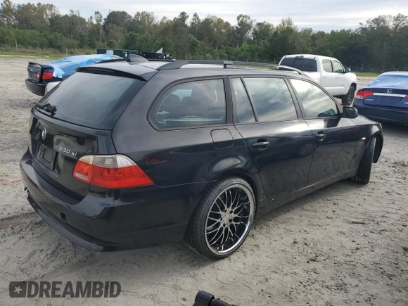 2006 BMW 5 Series 530xi with VIN WBANN73516CN00101, listed as a Copart auction lot 75355904 with 121,893 mi miles and Salvage Title. Bid and sale history available at carsss.com. Image 3.