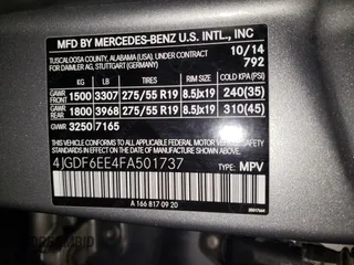 2015 Mercedes-Benz GL-Class GL 450 with VIN 4JGDF6EE4FA501737, listed as a Copart auction lot 43972504 with Not Provided miles. Bid and sale history available at carsss.com. Image 13.