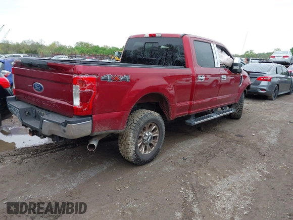 2017 Ford Super Duty F-250 SRW Lariat with VIN 1FT7W2B60HEE43855, listed as a IAAI auction lot 41972557 with 66,835 mi miles. Bid and sale history available at carsss.com. Image 4.