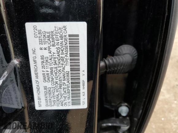 2020 Acura TLX Advance with VIN 19UUB3F87LA003682, listed as a Copart auction lot 66431494 with 30,328 mi miles and Salvage title. Bid and sale history available at DreamBid. Image 12.