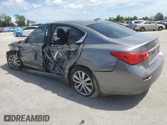 2015 Infiniti Q50 with VIN JN1BV7AP9FM332795, listed as a Copart auction lot 63416925 with 106,986 mi miles and Salvage title. Bid and sale history available at DreamBid. Image 2.