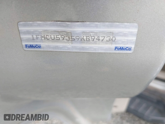 2009 Ford Escape Hybrid with VIN 1FMCU59359KB94730, listed as a IAAI auction lot 41900192 with 189,720 mi miles and . Bid and sale history available at DreamBid. Image 9.