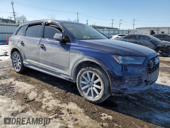 2023 Audi Q7 Premium Plus with VIN WA1LCBF71PD030402, listed as a Copart auction lot 46232265 with 24,295 mi miles and Salvage title. Bid and sale history available at DreamBid. Image 4.