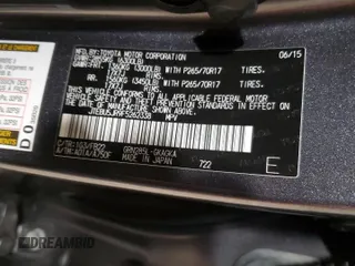 2015 Toyota 4Runner Limited with VIN JTEBU5JR9F5262338, listed as a Copart auction lot 52202995 with 208,553 mi miles and Salvage Title. Bid and sale history available at DreamBid. Image 13.