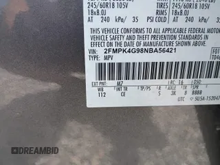 2022 Ford Edge SE with VIN 2FMPK4G98NBA56421, listed as a IAAI auction lot 42811031 with 75,214 mi miles and . Bid and sale history available at DreamBid. Image 10.