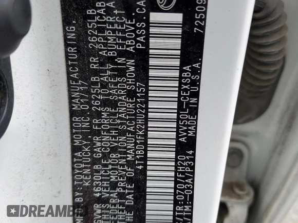 2017 Toyota Camry Hybrid LE with VIN 4T1BD1FK2HU221157, listed as a Copart auction lot 51337735 with 111,382 mi miles and Salvage Title. Bid and sale history available at carsss.com. Image 13.