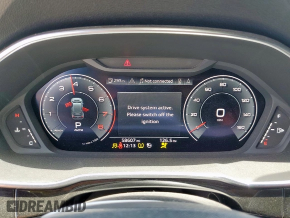 2020 Audi Q3 S line Prestige with VIN WA1FECF33L1043433, listed as a Copart auction lot 61084885 with 58,607 mi miles and Salvage title. Bid and sale history available at DreamBid. Image 9.