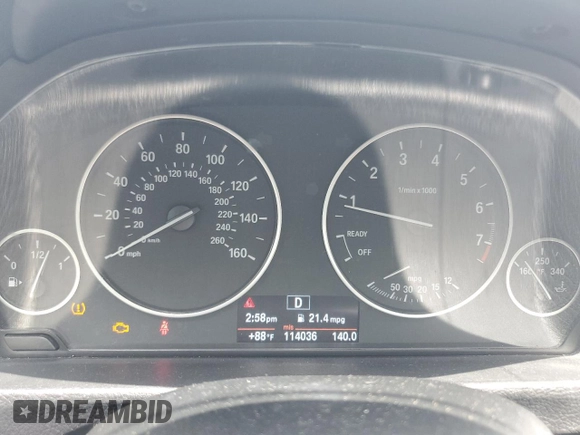 2013 BMW 3 Series 328i with VIN WBA3A5G57DNP25903, listed as a Copart auction lot 62056675 with 114,036 mi miles and Salvage title. Bid and sale history available at DreamBid. Image 9.