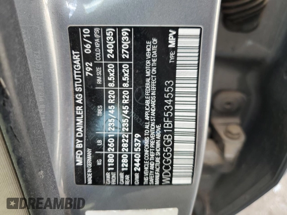 2011 Mercedes-Benz GLK 350 with VIN WDCGG5GB1BF534553, listed as a Copart auction lot 68680894 with Not Provided miles and Salvage Title. Bid and sale history available at DreamBid. Image 13.