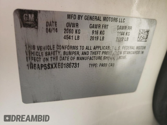 2014 Cadillac CTS Sedan RWD with VIN 1G6AP5SXXE0186731, listed as a Copart auction lot 50294055 with 116,895 mi miles and Salvage Title. Bid and sale history available at carsss.com. Image 12.