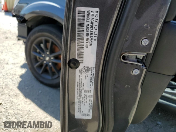 2020 Dodge Journey SE Value with VIN 3C4PDCAB8LT262537, listed as a Copart auction lot 53384865 with 73,119 mi miles and Clean Title. Bid and sale history available at DreamBid. Image 13.