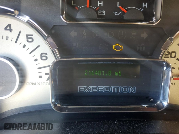 2011 Ford Expedition Max XLT with VIN 1FMJK1J50BEF00126, listed as a Copart auction lot 57623245 with 216,481 mi miles and Salvage title. Bid and sale history available at DreamBid. Image 9.