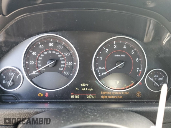 2015 BMW 4 Series 428i xDrive with VIN WBA3N5C59FK197893, listed as a Copart auction lot 60730385 with 91,163 mi miles and Salvage title. Bid and sale history available at DreamBid. Image 9.