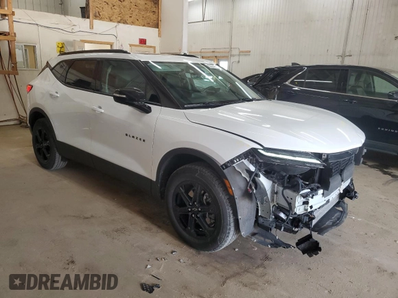 2023 Chevrolet Blazer LT with VIN 3GNKBJR41PS134864, listed as a Copart auction lot 53294545 with 43,376 mi miles and Salvage title. Bid and sale history available at DreamBid. Image 4.