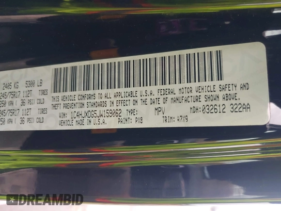 2018 Jeep Wrangler Unlimited Sport S с VIN 1C4HJXDG5JW159062, выставлен на аукционе IAAI как лот 42229427 с пробегом 51 046 миль миль и . История ставок и продаж доступна на DreamBid. Изображение 9.