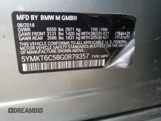2016 BMW X5 M z VIN 5YMKT6C58G0R79357, wystawiony jako Copart lot #79043573 z przebiegiem 91 993 mil mil oraz . Historia ofert i sprzedaży dostępna na DreamBid. Obrazek 13.