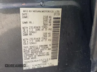 2020 Nissan Murano S with VIN 5N1AZ2AJ6LN157113, listed as a Copart auction lot 41660225 with 67,006 mi miles and Salvage Title. Bid and sale history available at DreamBid. Image 13.