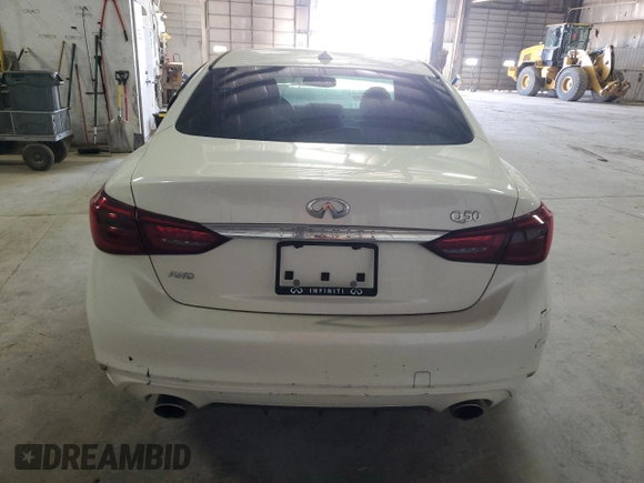 2019 Infiniti Q50 3.0t LUXE with VIN JN1EV7ARXKM556988, listed as a Copart auction lot 53383135 with 30,957 mi miles and Salvage Title. Bid and sale history available at carsss.com. Image 6.