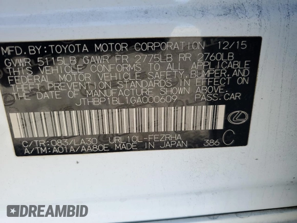 2016 Lexus GS F F z VIN JTHBP1BL1GA000609, wystawiony jako Copart lot #53676015 z przebiegiem 146 111 mil mil oraz Szkoda całkowita • Salvage title. Historia ofert i sprzedaży dostępna na DreamBid. Obrazek 12.