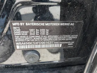 2015 BMW 5 Series 550i with VIN WBAKN9C5XFD961631, listed as a IAAI auction lot 42248127 with 30,821 mi miles and . Bid and sale history available at DreamBid. Image 9.