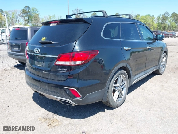2017 Hyundai Santa Fe Limited Ultimate with VIN KM8SRDHF4HU196538, listed as a IAAI auction lot 41957724 with 115,305 mi miles. Bid and sale history available at carsss.com. Image 4.