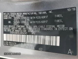 2020 Toyota Sienna XLE Auto Access Seat с VIN 5TDYZ3DC5LS054345, выставлен на аукционе Copart как лот 58808945 с пробегом Не указан миль и Списание • Salvage title. История ставок и продаж доступна на DreamBid. Изображение 13.