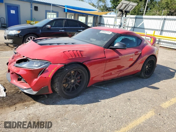 2020 Toyota GR Supra 3.0 with VIN WZ1DB4C02LW029016, listed as a Copart auction lot 69442174 with 0 mi miles and Salvage Title. Bid and sale history available at carsss.com. Image 1.