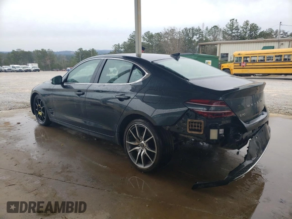 2023 Genesis G70 2.0T with VIN KMTG34TA3PU128948, listed as a Copart auction lot 43289344 with 13,153 mi miles and Clean Title. Bid and sale history available at DreamBid. Image 2.