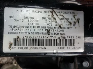 2013 Mazda 3 i Touring with VIN JM1BL1LP4D1841950, listed as a Copart auction lot 86142674 with Not provided miles and Salvage title. Bid and sale history available at DreamBid. Image 12.