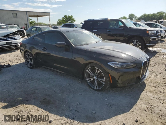 2023 BMW 4 Series 430i with VIN WBA53AP00PCL19557, listed as a Copart auction lot 55710174 with 14,982 mi miles and Salvage title. Bid and sale history available at DreamBid. Image 4.