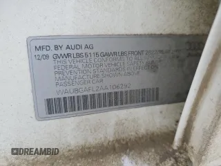 2010 Audi S4 Premium Plus with VIN WAUBGAFL2AA106292, listed as a Copart auction lot 88217315 with 154,051 mi miles and Salvage Title. Bid and sale history available at carsss.com. Image 12.