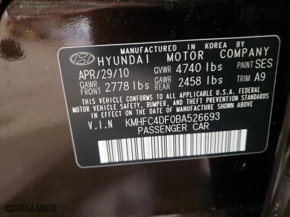 2011 Hyundai Azera Limited with VIN KMHFC4DF0BA526693, listed as a Copart auction lot 74749154 with 134,613 mi miles and Salvage Title. Bid and sale history available at carsss.com. Image 12.