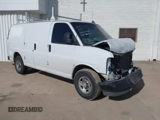 2020 Chevrolet Express Cargo with VIN 1GCWGAFP6L1275225, listed as a IAAI auction lot 41801450 with 122,683 mi miles and . Bid and sale history available at DreamBid. Image 1.