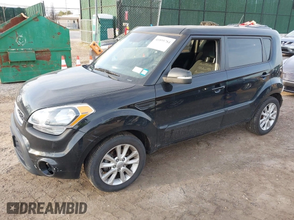 2012 Kia Soul + with VIN KNDJT2A69C7747537, listed as a IAAI auction lot 41895784 with 63,151 mi miles. Bid and sale history available at carsss.com. Image 2.