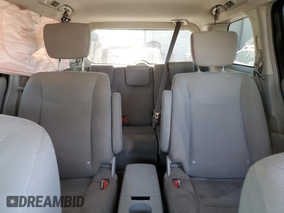 2014 Nissan Quest S with VIN JN8AE2KP1E9101597, listed as a Copart auction lot 46313225 with 104,410 mi miles and Salvage Title. Bid and sale history available at carsss.com. Image 10.