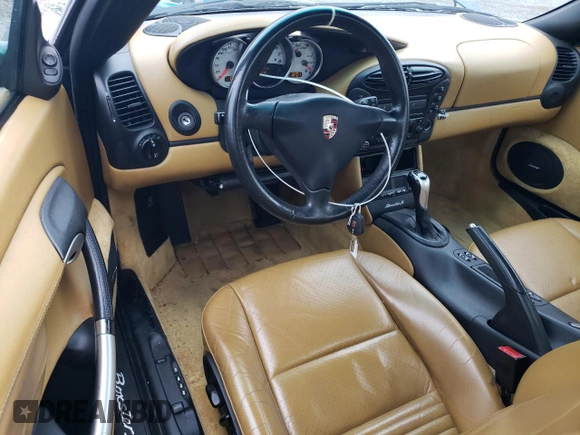 2002 Porsche Boxster S with VIN WP0CB29892U663753, listed as a Copart auction lot 55394025 with 62,241 mi miles and Salvage title. Bid and sale history available at DreamBid. Image 8.