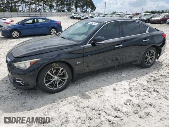 2017 Infiniti Q50 3.0t Signature Edition with VIN JN1EV7AR9HM837981, listed as a Copart auction lot 52042305 with 92,376 mi miles and Salvage Title. Bid and sale history available at carsss.com. Image 1.