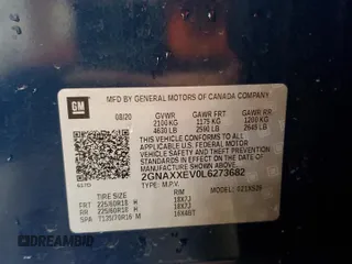 2020 Chevrolet Equinox Premier z VIN 2GNAXXEV0L6273682, wystawiony jako Copart lot #55155065 z przebiegiem 71 754 mil mil oraz Szkoda całkowita • Salvage title. Historia ofert i sprzedaży dostępna na DreamBid. Obrazek 13.