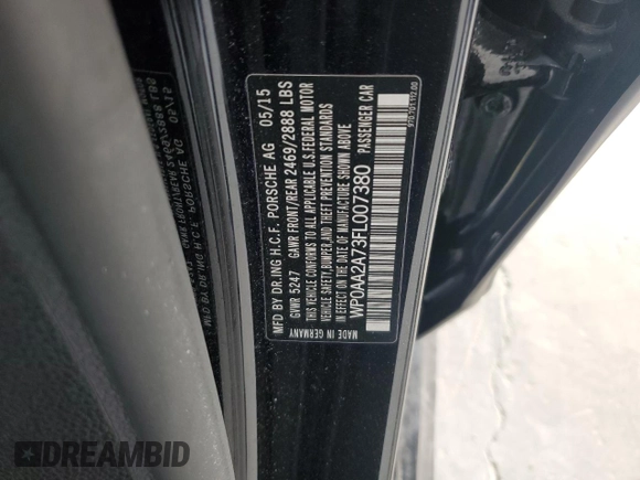 2015 Porsche Panamera 4 z VIN WP0AA2A73FL007380, wystawiony jako Copart lot #47858085 z przebiegiem 73 396 mil mil oraz Szkody całkowita. Historia ofert i sprzedaży dostępna na DreamBid. Obrazek 12.