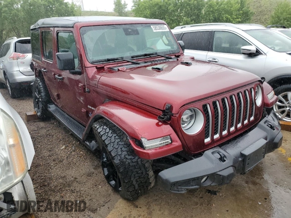 2021 Jeep Wrangler Unlimited Sahara с VIN 1C4JJXP6XMW676754, выставлен на аукционе Copart как лот 58538655 с пробегом 49 785 миль миль и Списание • Salvage title. История ставок и продаж доступна на DreamBid. Изображение 4.