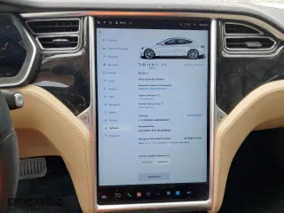 2015 Tesla Model S 85 kWh Battery with VIN 5YJSA1H15FFP68043, listed as a Copart auction lot 54010225 with 49,236 mi miles and Salvage Title. Bid and sale history available at carsss.com. Image 9.