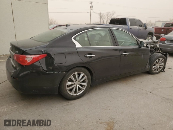 2014 Infiniti Q50 Sport with VIN JN1BV7AP4EM684889, listed as a Copart auction lot 47760535 with 83,528 mi miles and Salvage Title. Bid and sale history available at DreamBid. Image 3.