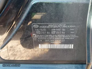 2015 Hyundai Sonata 2.4L Limited with VIN 5NPE34AF3FH191321, listed as a IAAI auction lot 41879633 with 145,617 mi miles. Bid and sale history available at carsss.com. Image 9.