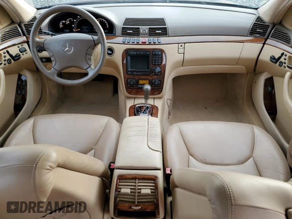 2002 Mercedes-Benz S-Class 5.0L with VIN WDBNG75J52A289108, listed as a Copart auction lot 43371315 with 117,315 mi miles and Clean Title. Bid and sale history available at carsss.com. Image 8.