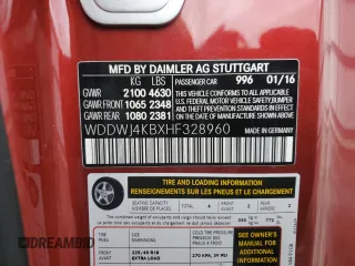 2017 Mercedes-Benz C 300 z VIN WDDWJ4KBXHF328960, wystawiony jako Copart lot #52862365 z przebiegiem 50 904 mil mil oraz Szkoda całkowita • Salvage title. Historia ofert i sprzedaży dostępna na DreamBid. Obrazek 12.