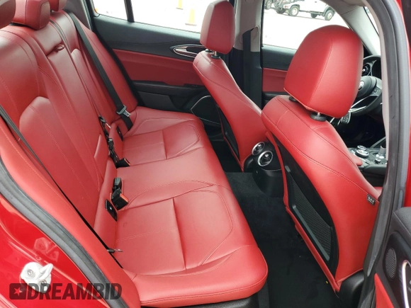 2019 Alfa Romeo Giulia Sport with VIN ZARFAMAN9K7622816, listed as a Copart auction lot 58764765 with 46,187 mi miles and Salvage title. Bid and sale history available at DreamBid. Image 10.