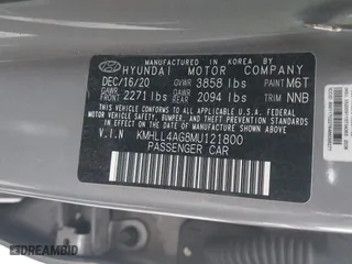 2021 Hyundai Elantra SE with VIN KMHLL4AG8MU121800, listed as a IAAI auction lot 41489779 with 38,913 mi miles. Bid and sale history available at carsss.com. Image 9.