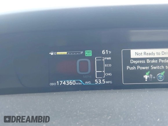 2016 Toyota Prius Four with VIN JTDKARFU6G3013588, listed as a IAAI auction lot 41507590 with 174,360 mi miles. Bid and sale history available at carsss.com. Image 15.