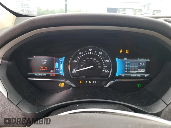 2015 Lincoln MKZ Hybrid with VIN 3LN6L2LUXFR609516, listed as a Copart auction lot 57986625 with 110,268 mi miles and Salvage title. Bid and sale history available at DreamBid. Image 9.